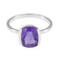 Amethyst Solitaire Korean 925 Silver Purple Gemstones Whisper thin Boho Ring Jewellery