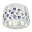 Amethyst multiple Egyptian Silver Purple Gemstones Essential Armor Ring Jewellery