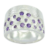 Amethyst multiple Egyptian Silver Purple Gemstones Essential Armor Ring Jewellery