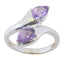 Amethyst Toi et Moi Indian Sterling Silver Purple Gemstone Slim Boho Ring Jewelry
