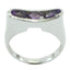 Amethyst Trilogy Moroccan 925 Sterling Silver Purple Gemstone Slim Romantic Ring Jewellery