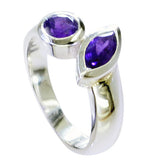 Amethyst Toi et Moi American Silver Purple Gemstones Whisper thin Feminine Ring Jewellery