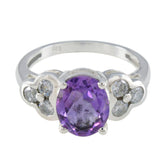 Amethyst Hepta German 925 Silver Purple Gemstones Slim Romantic Ring Jewelry