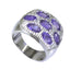 Amethyst Hepta German 92.5 Silver Purple Gems Essential Contemporary Ring Jewelry