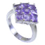Amethyst Navratna Russian 925 Sterling Silver Purple Gems Classic Glamorous Ring Jewelry
