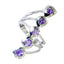Amethyst Penta German 92.5 Silver Purple Gems Classic Abstract Ring Jewelry