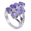 Amethyst Hepta German 925 Silver Purple Gems Minimal Romantic Ring Jewellery