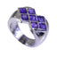 Amethyst Hepta Indian 925 Sterling Silver Purple Gems Versatile Modern Ring Jewelry