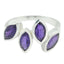Amethyst quarter Japanese Silver Purple Gemstone Whisper thin Abstract Ring Jewelry