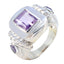 Amethyst Trilogy Egyptian Silver Purple Gemstones Eye catching Abstract Ring Jewelry