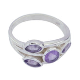 Amethyst quarter African Silver Purple Gems Slim Fairytale Ring Jewellery