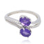 Amethyst Toi et Moi American Sterling Silver Purple Gems Whisper thin Feminine Ring Jewellery