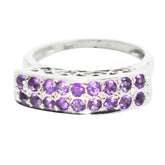 Amethyst multiple Japanese Silver Purple Gemstone Whisper thin Fairytale Ring Jewellery