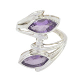 Amethyst Toi et Moi French Silver Purple Gems Versatile Modern Ring Jewellery