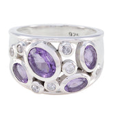 Amethyst Viertel Ägyptischer 92,5 Silber Lila Edelsteine Unverzichtbarer Trendy Ring Schmuck