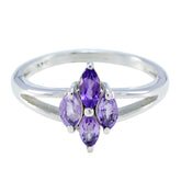 Amethyst quarter Russian 925 Sterling Silver Purple Gemstone Tiny Artisan Ring Jewellery