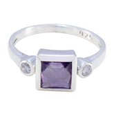 Amethyst Trilogy American Silver Purple Gems Whisper thin Feminine Ring Jewellery