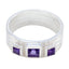 Amethyst Trilogy Moroccan 925 Sterling Silver Purple Gems Eye catching Boho Band Jewelry
