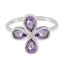 Amethyst quarter American 925 Sterling Silver Purple Gems Dainty Floral Ring Jewelry