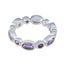 Amethyst multiple French 925 Silver Purple Gemstones Slim Eternity Band Jewelry