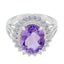Amethyst Halo Moroccan Silver Purple Gemstones Classic Signet Ring Jewelry