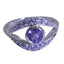 Amethyst Halo Japanese 92.5 Silver Purple Gemstone Whisper thin Fairytale Ring Jewelry