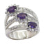 Iolite Trilogy Russian Silver Blue Gems Essential Modern Ring Jewelry