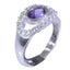 Amethyst Halo Korean 925 Sterling Silver Purple Gemstone Whisper thin Feminine Ring Jewellery