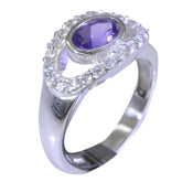 Amethyst Halo Korean 925 Sterling Silver Purple Gemstone Whisper thin Feminine Ring Jewellery