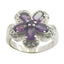 Amethyst Penta Indian 925 Silver Purple Gems Minimal Artisan Ring Jewellery