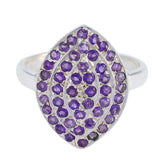 Amethyst multiple Moroccan Sterling Silver Purple Gemstones Classic Abstract Ring Jewellery