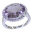 Amethyst Halo French 92.5 Silver Purple Gemstones Versatile Trendy Ring Jewelry