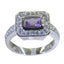 Amethyst Halo Indian Silver Purple Gemstone Minimal Fairytale Ring Jewelry