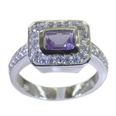 Amethyst Halo Indian Silver Purple Gemstone Minimal Fairytale Ring Jewelry