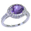 Amethyst Halo American 925 Sterling Silver Purple Gemstone Whisper thin Contemporary Ring Jewelry