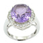 Amethyst Halo Russian 92.5 Silver Purple Gemstones Mid weight Fairytale Ring Jewellery
