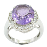 Amethyst Halo Russian 92.5 Silver Purple Gemstones Mid weight Fairytale Ring Jewellery