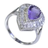 Amethyst Halo Moroccan Sterling Silver Purple Gems Tiny Love Ring Jewellery