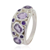 Amethyst quarter Indian Silver Purple Gemstone Classic Luxurious Ring Jewellery
