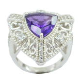 Amethyst Halo Egyptian 925 Sterling Silver Purple Gems Statement Filigree Ring Jewelry