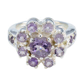 Amethyst multiple Russian 92.5 Silver Purple Gemstone Versatile Modern Ring Jewelry