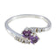 Amethyst Toi et Moi Japanese Silver Purple Gems Dainty Sophisticated Ring Jewellery