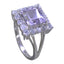 Amethyst Halo French 92.5 Silver Purple Gemstones Slim Glamorous Ring Jewellery
