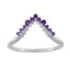 Amethyst multiple Japanese Silver Purple Gemstones Delicate crown Ring Jewellery