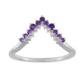Amethyst multiple Japanese Silver Purple Gemstones Delicate crown Ring Jewellery