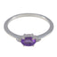 Amethyst Halo Japanese 925 Silver Purple Gemstone Elegant Glamorous Ring Jewelry