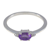 Amethyst Halo Japanese 925 Silver Purple Gemstone Elegant Glamorous Ring Jewelry