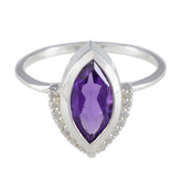 Amethyst Halo Turkish 92.5 Silver Purple Gemstones Whisper thin Fairytale Ring Jewelry