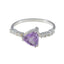 Amethyst Halo American Sterling Silver Purple Gems Elegant Trendy Ring Jewellery