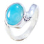 Blue Chalcedony Solitaire African 925 Sterling Silver Blue Gemstones Minimal Contemporary Ring Jewellery